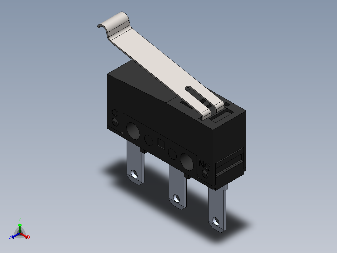 微动开关、开关(16)正等轴测图