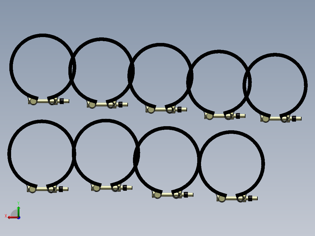 9款WKM08140Y无线圈卡箍模型后视图