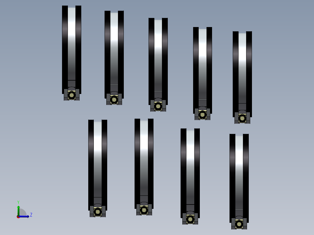 9款WKM08140Y无线圈卡箍模型左视图