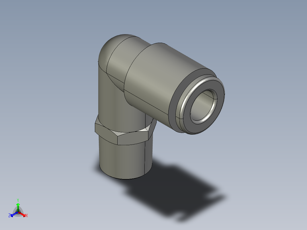 气管接头KQ2L06-01S正等轴测图