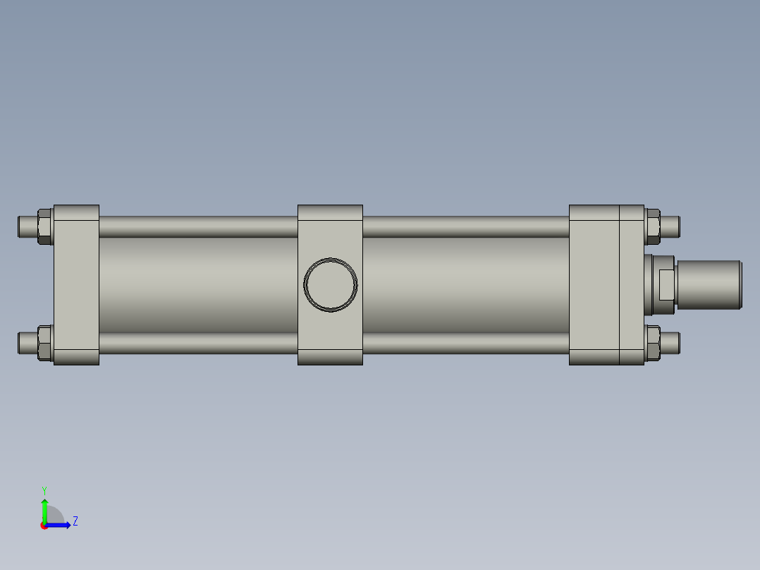 HOB-TC中间摆动型中高压油缸HOB-100300-TC左视图