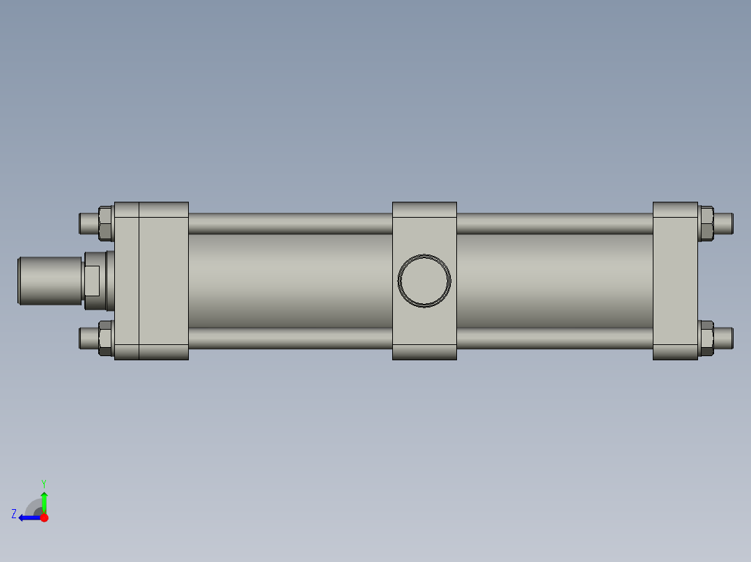 HOB-TC中间摆动型中高压油缸HOB-100300-TC右视图