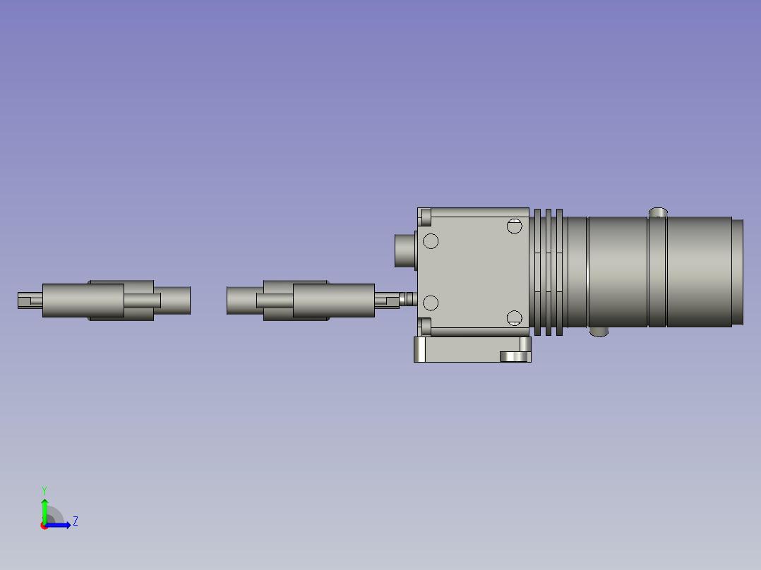端面外观相机+镜头-焦距80mm左视图