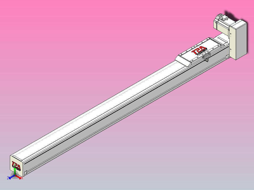 伺服电机集成皮带传动直线执行器TPA-OCB-100-192-L1150-LU-P75-N3主视图