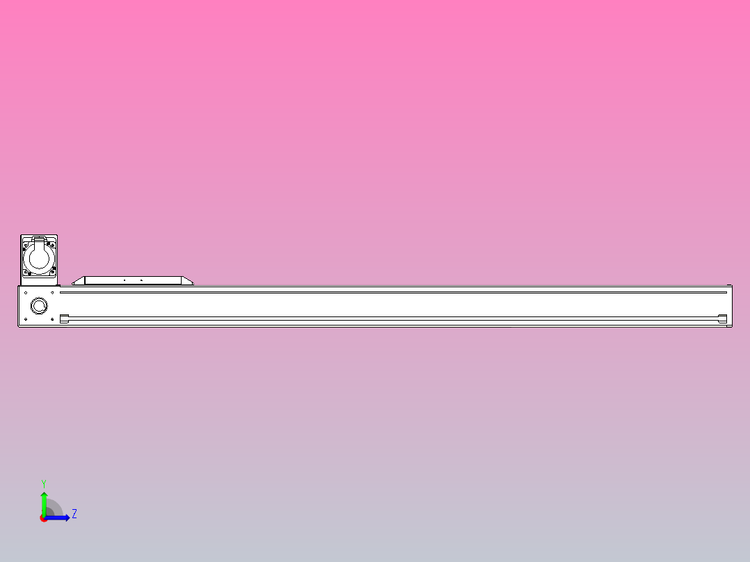 伺服电机集成皮带传动直线执行器TPA-OCB-100-192-L1150-LU-P75-N3左视图