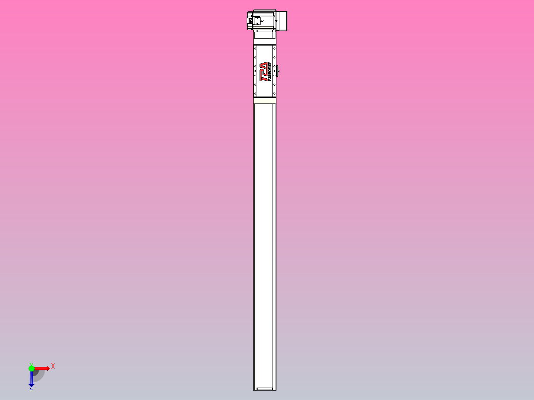 伺服电机集成皮带传动直线执行器TPA-OCB-100-192-L1150-LU-P75-N3俯视图