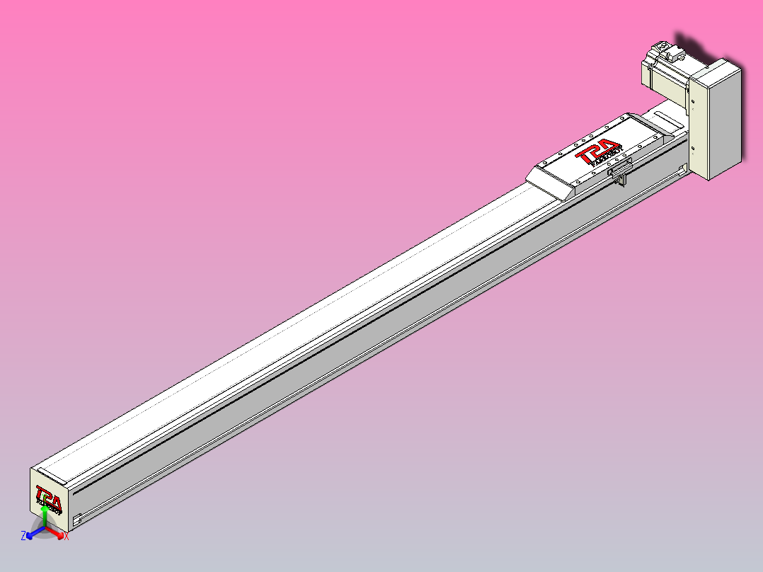 伺服电机集成皮带传动直线执行器TPA-OCB-100-192-L1150-LU-P75-N3正等轴测图