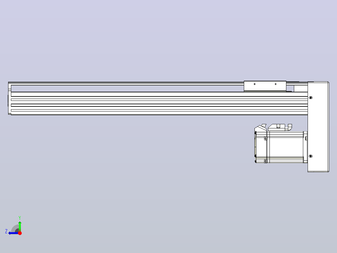 日规模组半封闭丝杆TPA-HNR-85D-1610C-L400-MP-Y-P20-N3右视图