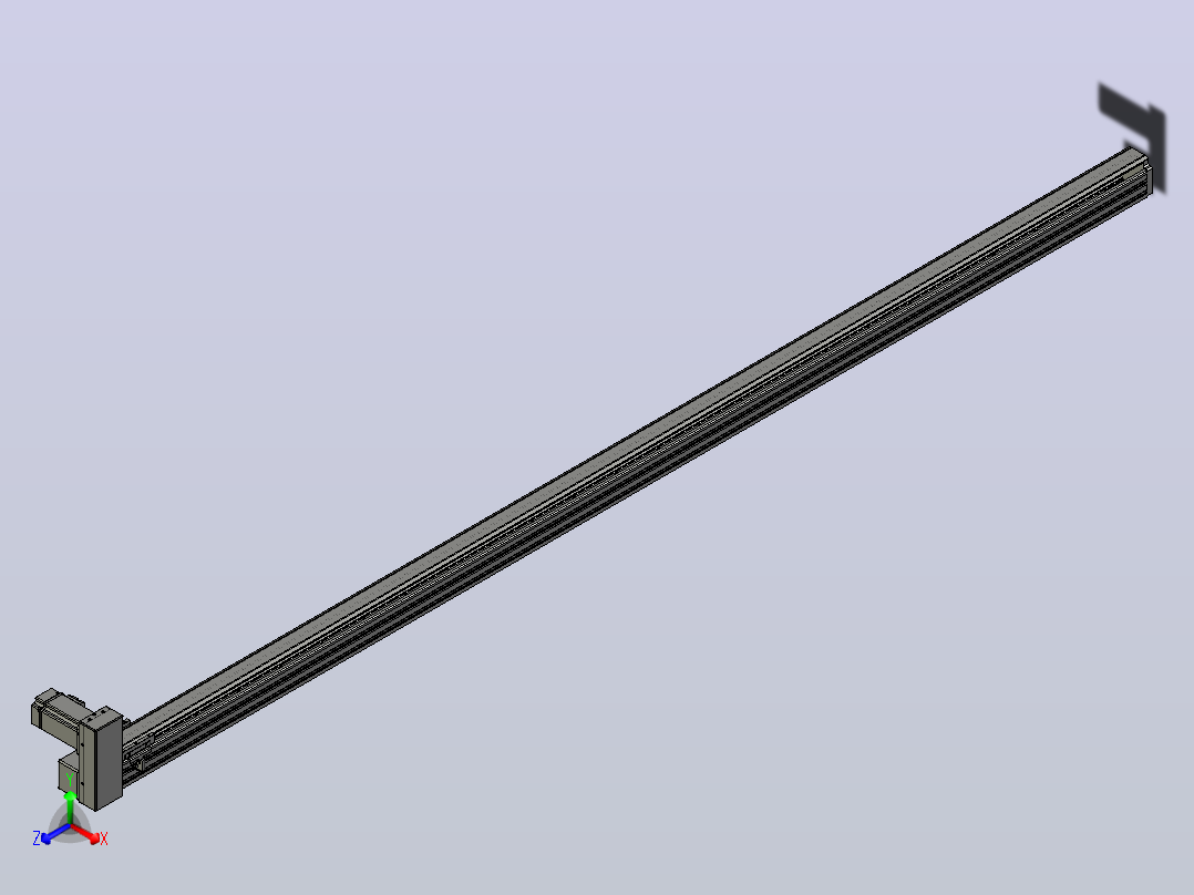 皮带直线轴半封闭可选导轨TPA-HNB-65S-90-L2300-RU-Y-P10-N3主视图
