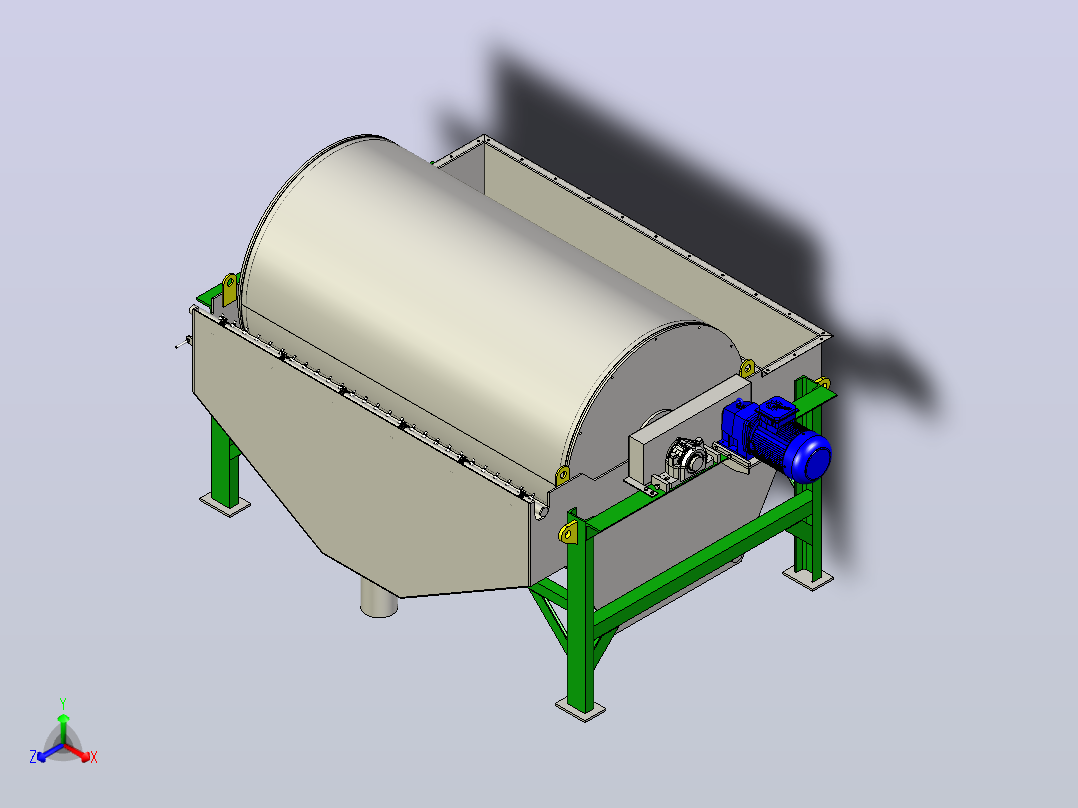 分离器分离设备wet-magnetic-separator-1832-模型格式为 stp主视图