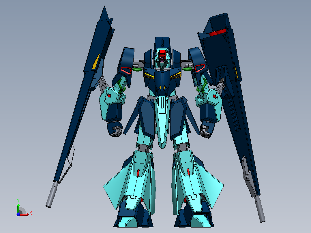 高达ORX-005贾普兰3D模型前视图