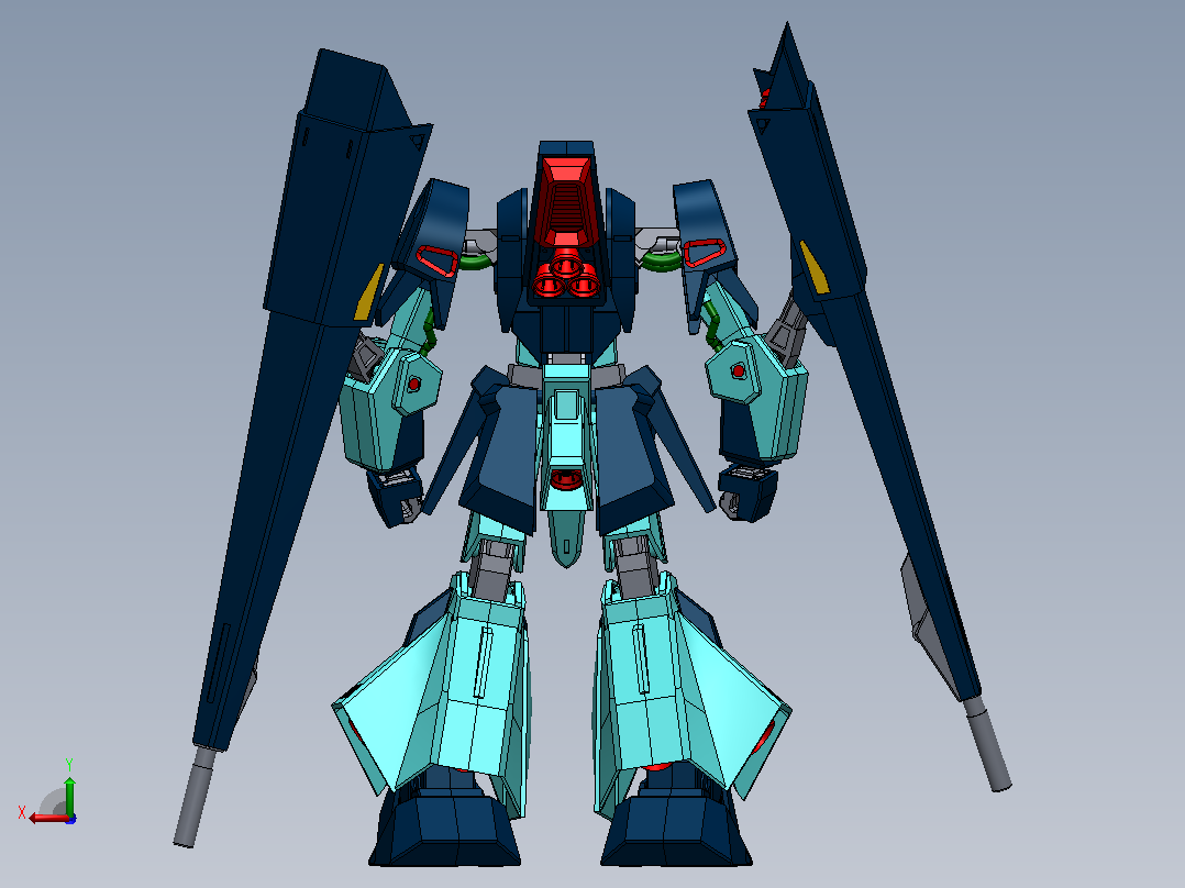 高达ORX-005贾普兰3D模型后视图