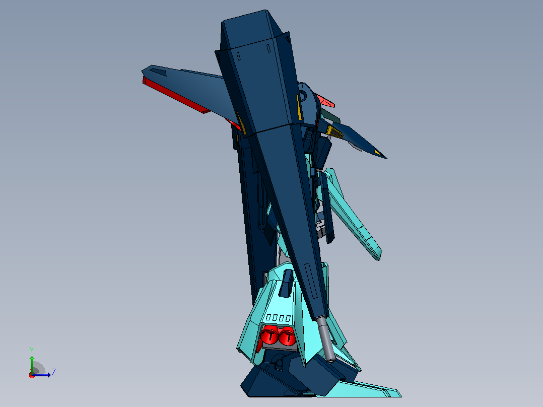 高达ORX-005贾普兰3D模型左视图