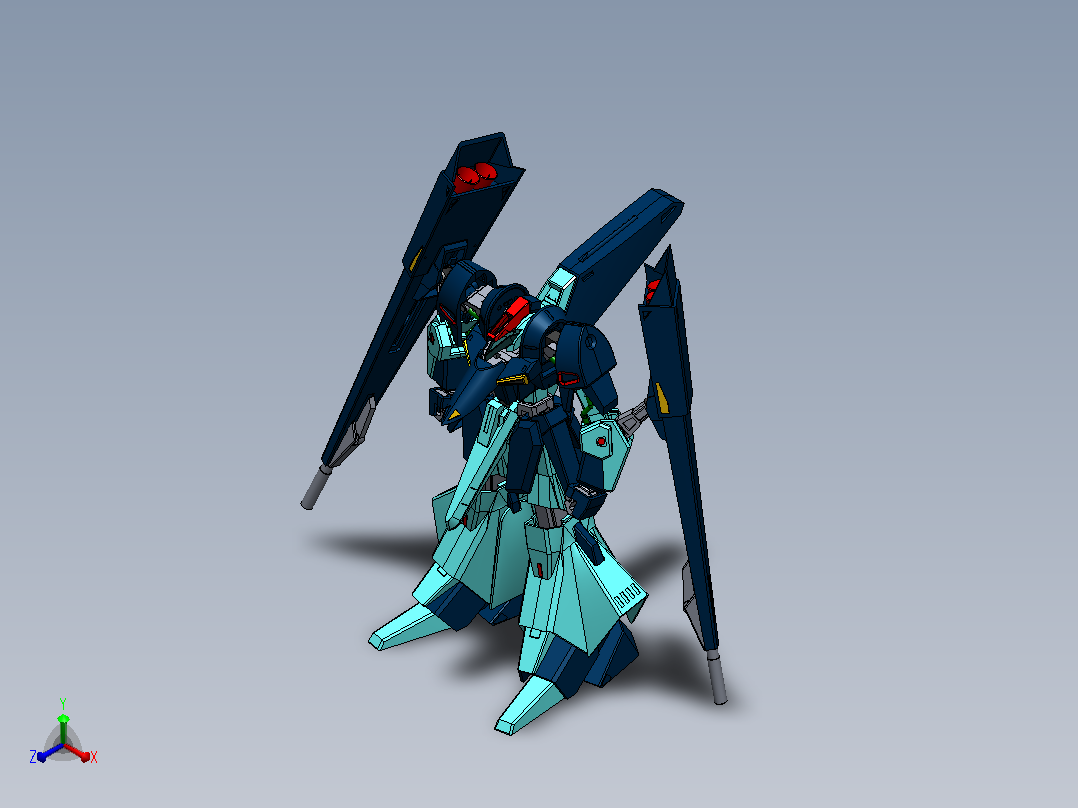 高达ORX-005贾普兰3D模型正等轴测图