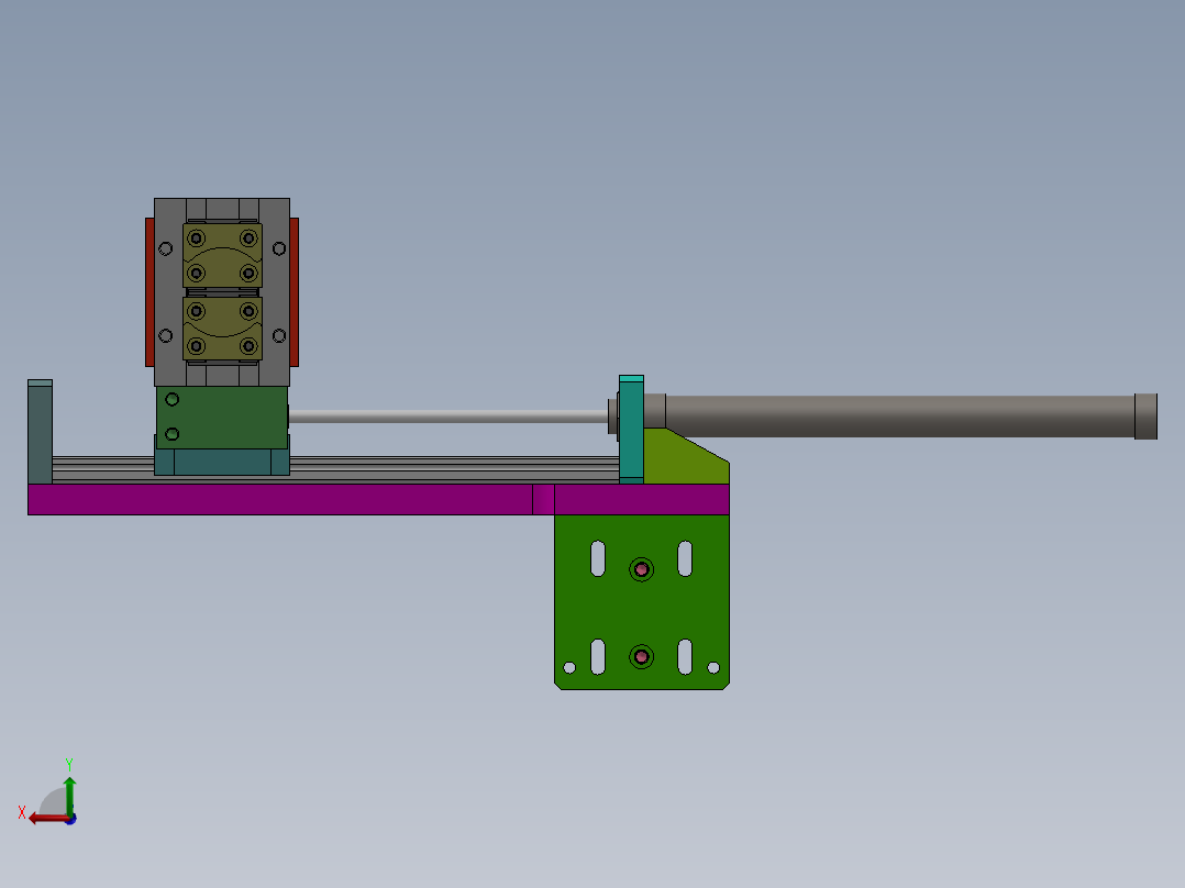 气缸机械手取放料夹取产品机构图sw13可编辑后视图