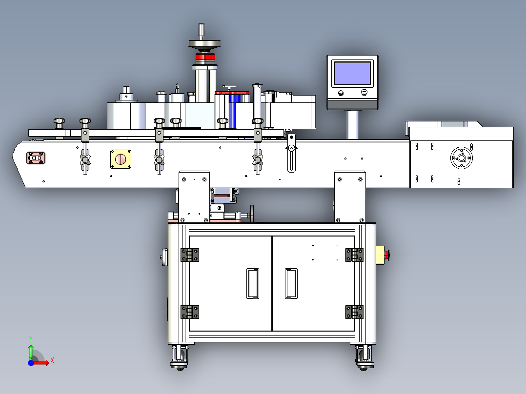 全自动立式圆瓶贴标机前视图
