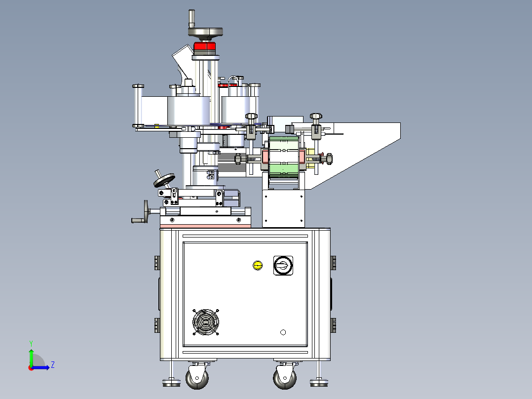 全自动立式圆瓶贴标机左视图
