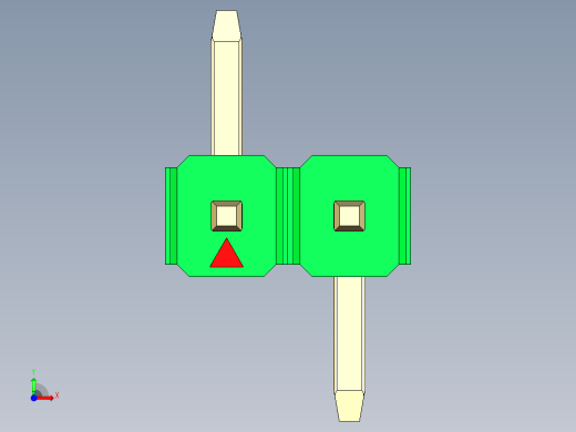 彩色公排针 100mil 2.54mm 系列-DS1022_green_02p_100mil_Type_SMT_R1_rev1.0前视缩略图
