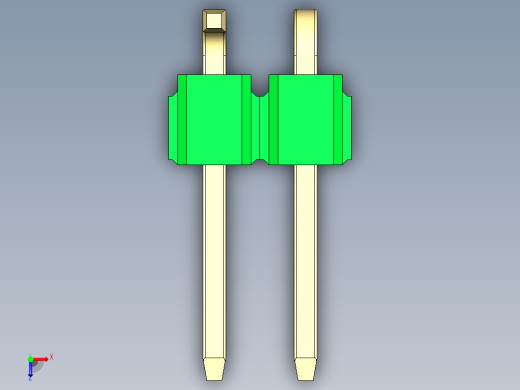 彩色公排针 100mil 2.54mm 系列-DS1022_green_02p_100mil_Type_SMT_R1_rev1.0俯视缩略图