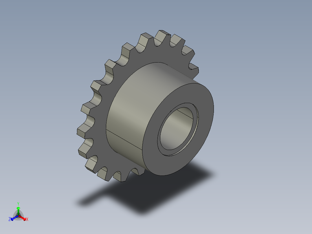 鏈輪惰輪XIS-S-3D多系列多零件图纸模型主视图