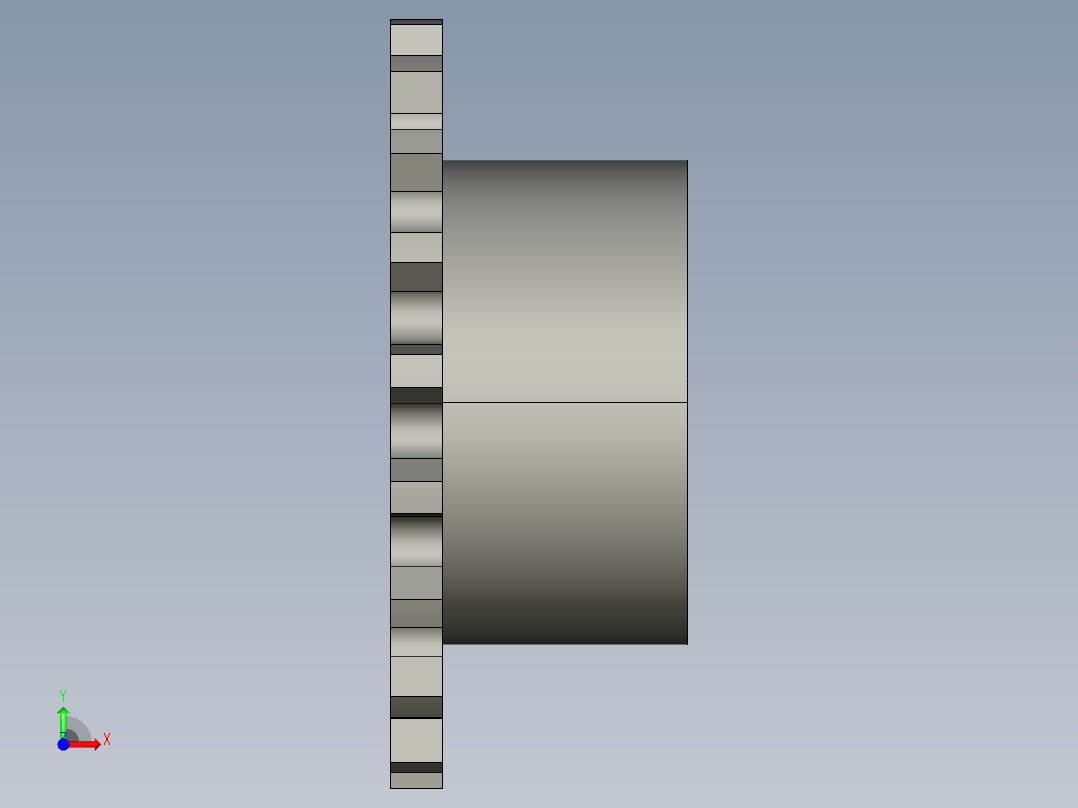 鏈輪惰輪XIS-S-3D多系列多零件图纸模型前视图