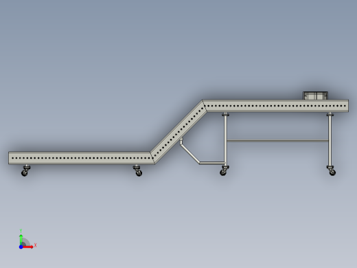 斜坡滚筒输送线roller-conveyor-25-stp前视缩略图
