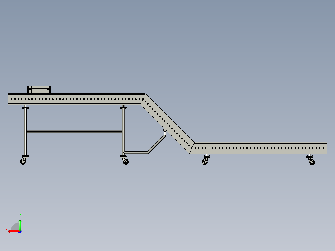 斜坡滚筒输送线roller-conveyor-25-stp后视图