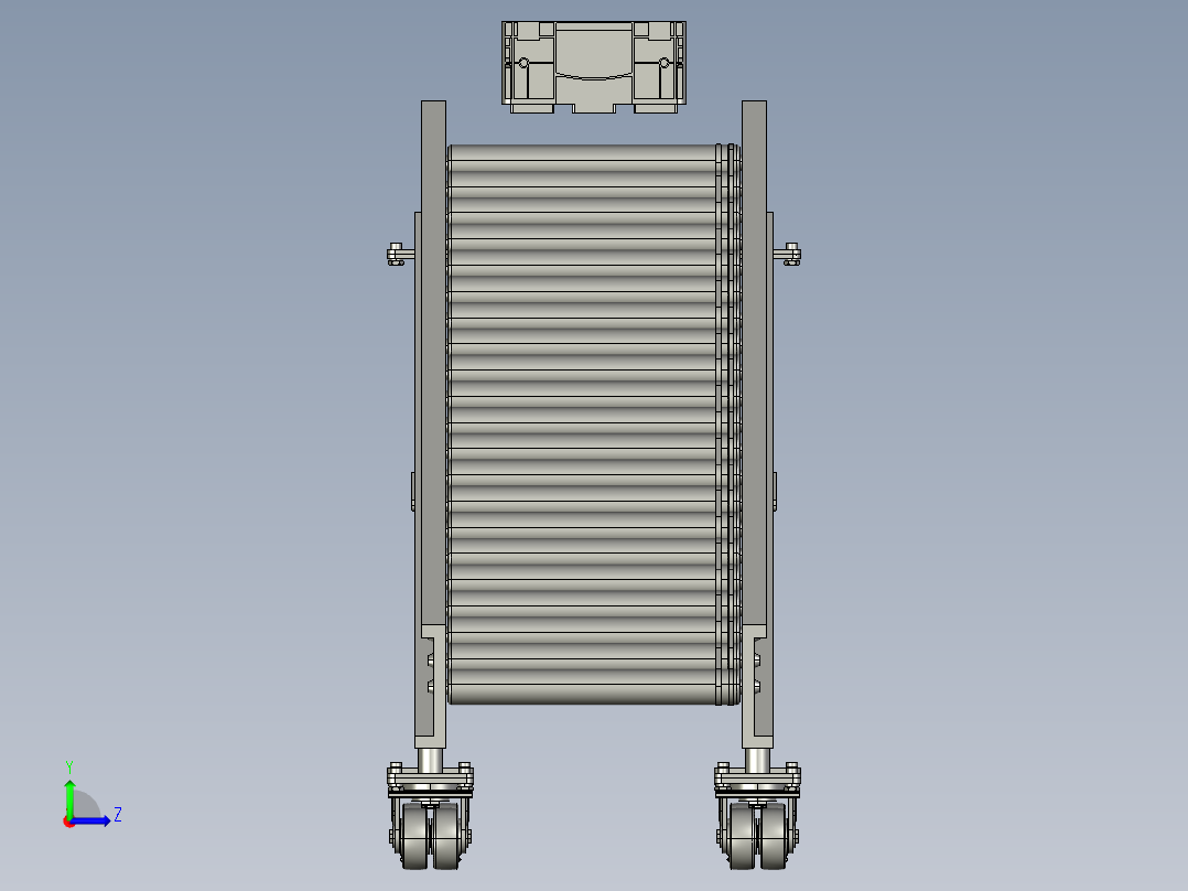 斜坡滚筒输送线roller-conveyor-25-stp左视图