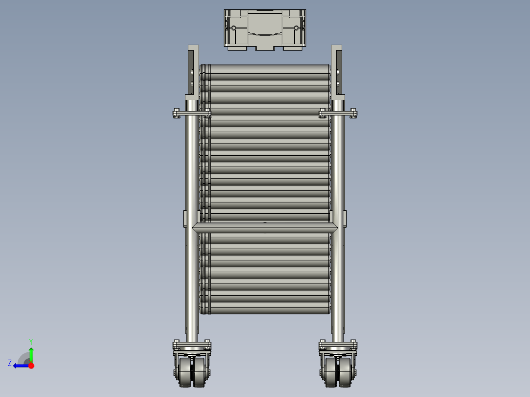 斜坡滚筒输送线roller-conveyor-25-stp右视图