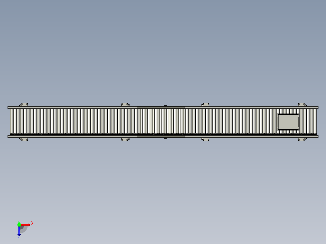 斜坡滚筒输送线roller-conveyor-25-stp俯视图