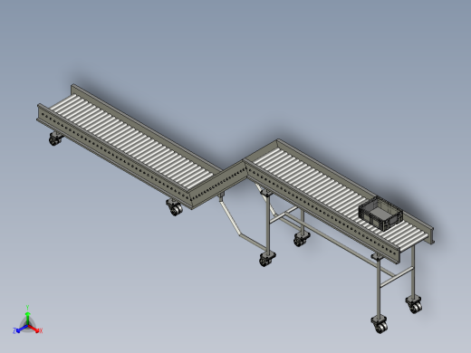 斜坡滚筒输送线roller-conveyor-25-stp正等轴测缩略图