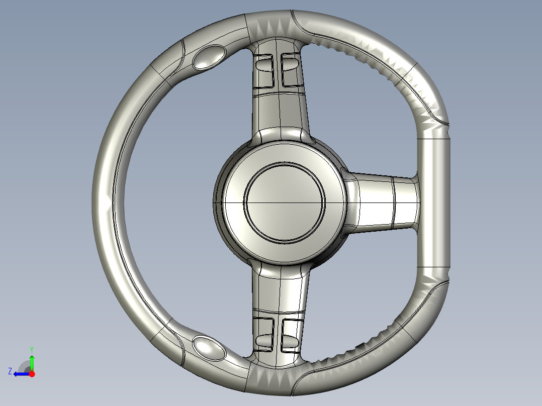 跑车方向盘右视图