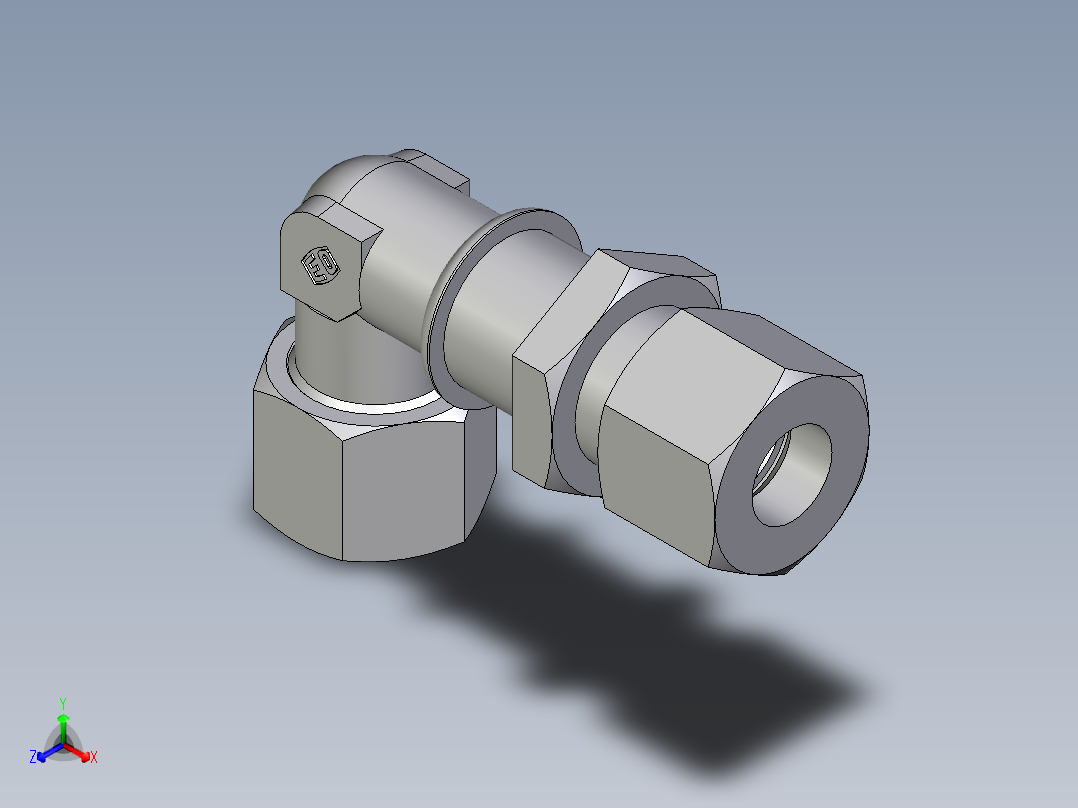 卡套式工业通用硬管接头EO_Bulkhead_elbow_WSV14ZSCF主视图