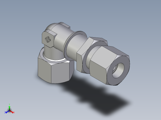 卡套式工业通用硬管接头EO_Bulkhead_elbow_WSV14ZSCF正等轴测缩略图