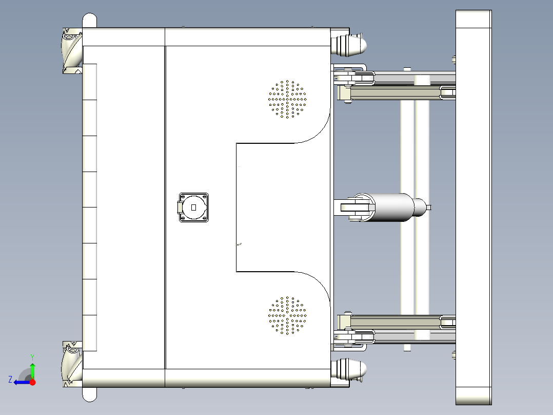 可升降麦克纳姆轮全向AGV小车机器人右视图