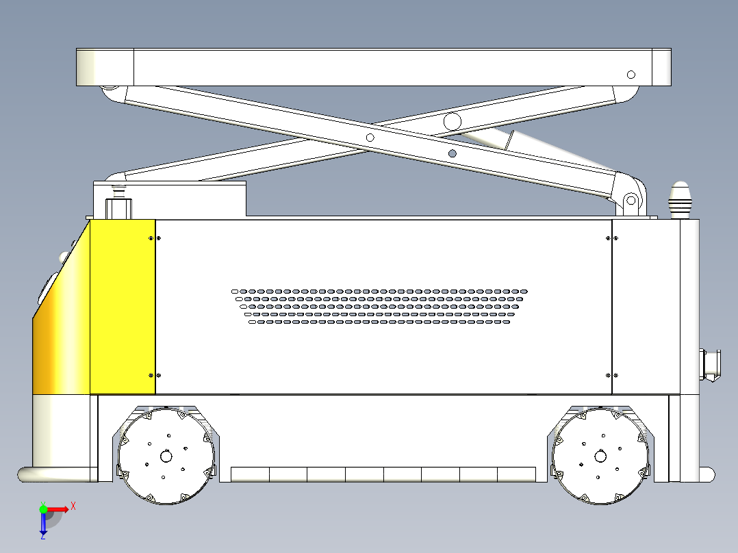可升降麦克纳姆轮全向AGV小车机器人俯视图