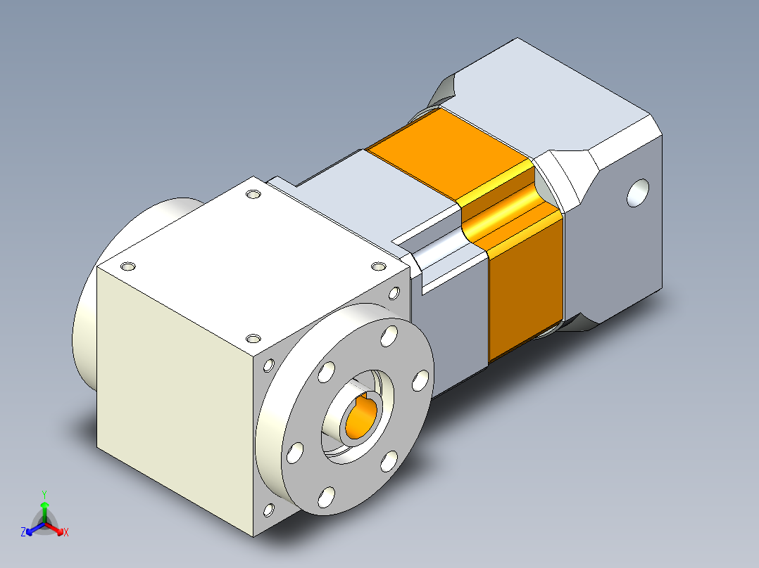 换向器PW90双孔 PGH90-L2 19-70-90-M6.stp主视图