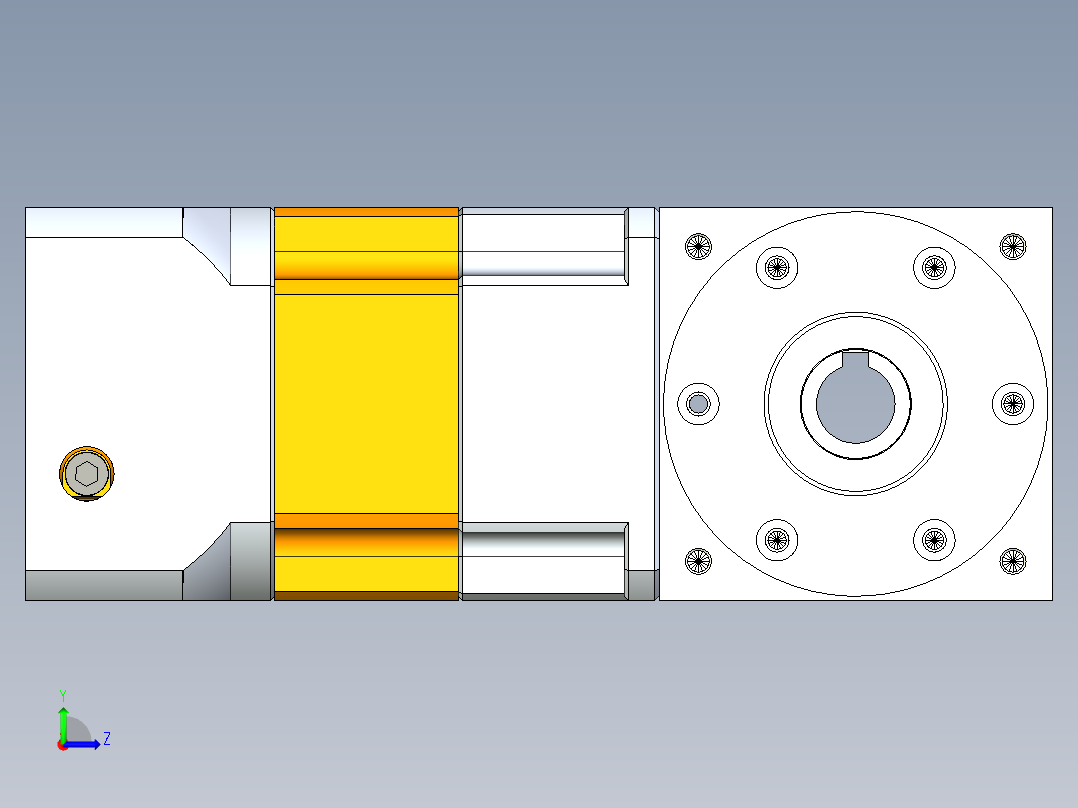 换向器PW90双孔 PGH90-L2 19-70-90-M6.stp左视图