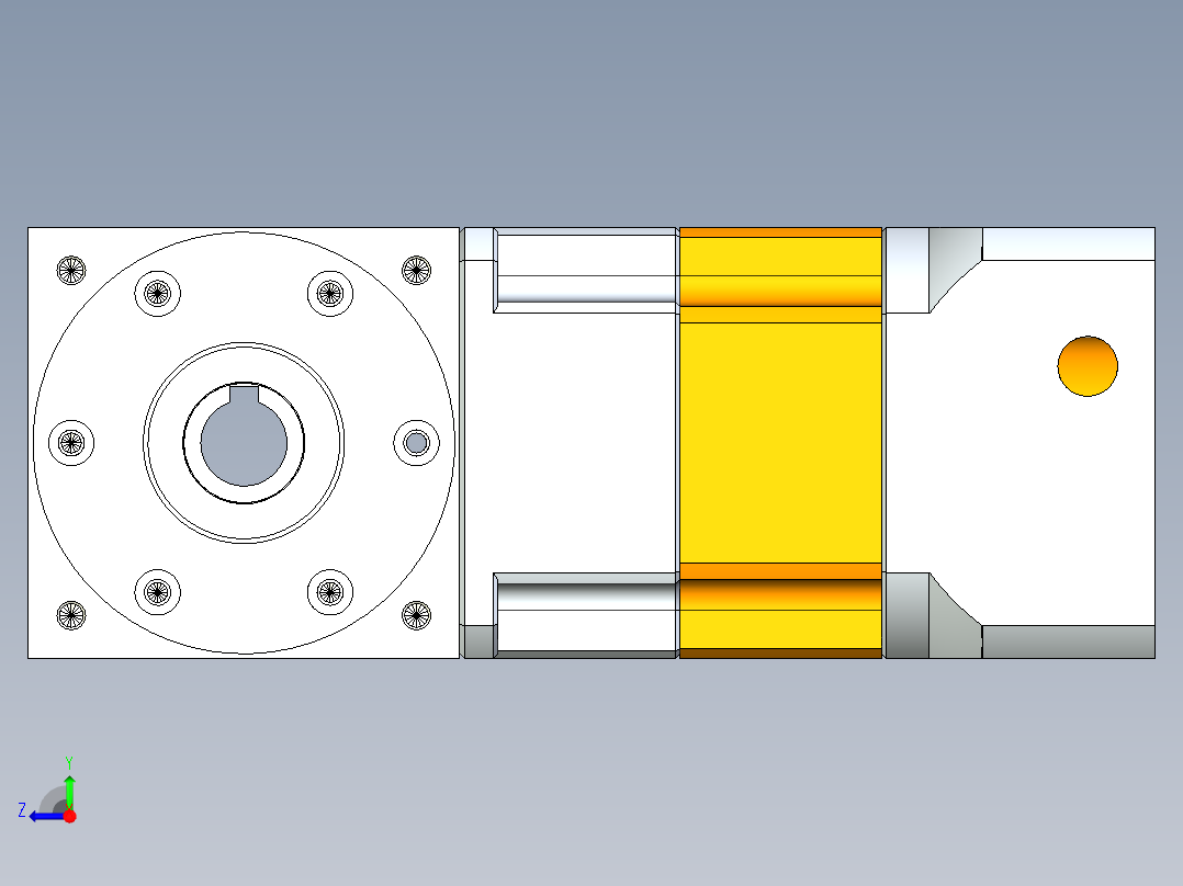换向器PW90双孔 PGH90-L2 19-70-90-M6.stp右视图