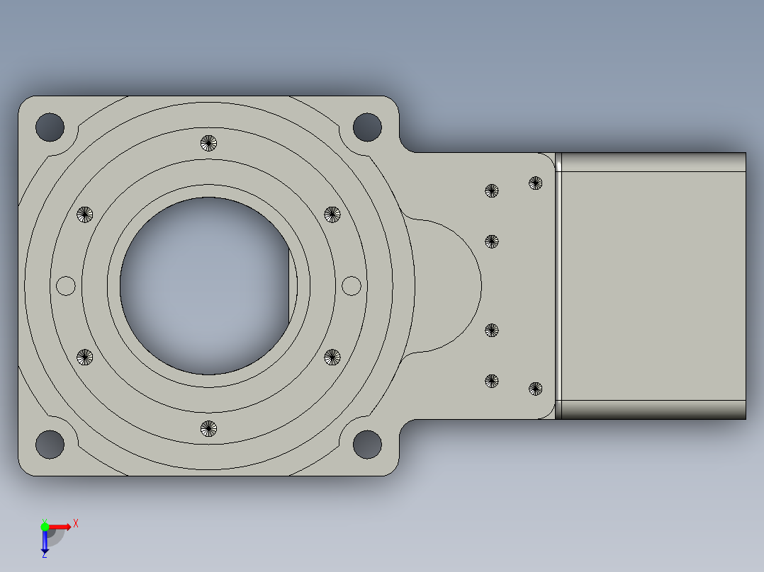 中空旋转平台KFN60-L2-L-10模型转角一体机(8-24 30-3 4-3俯视图