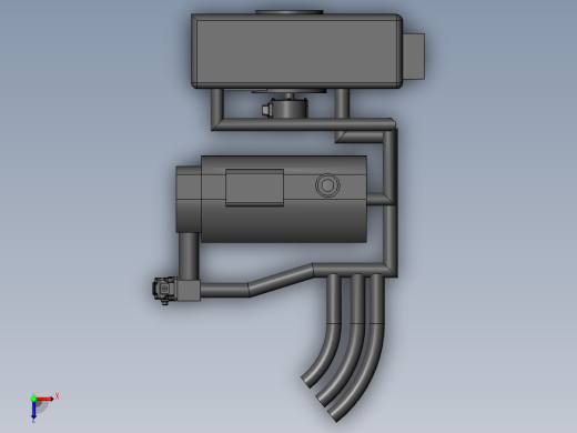 拖拉机水冷系统 (论文 三维 二维 有限元)俯视缩略图