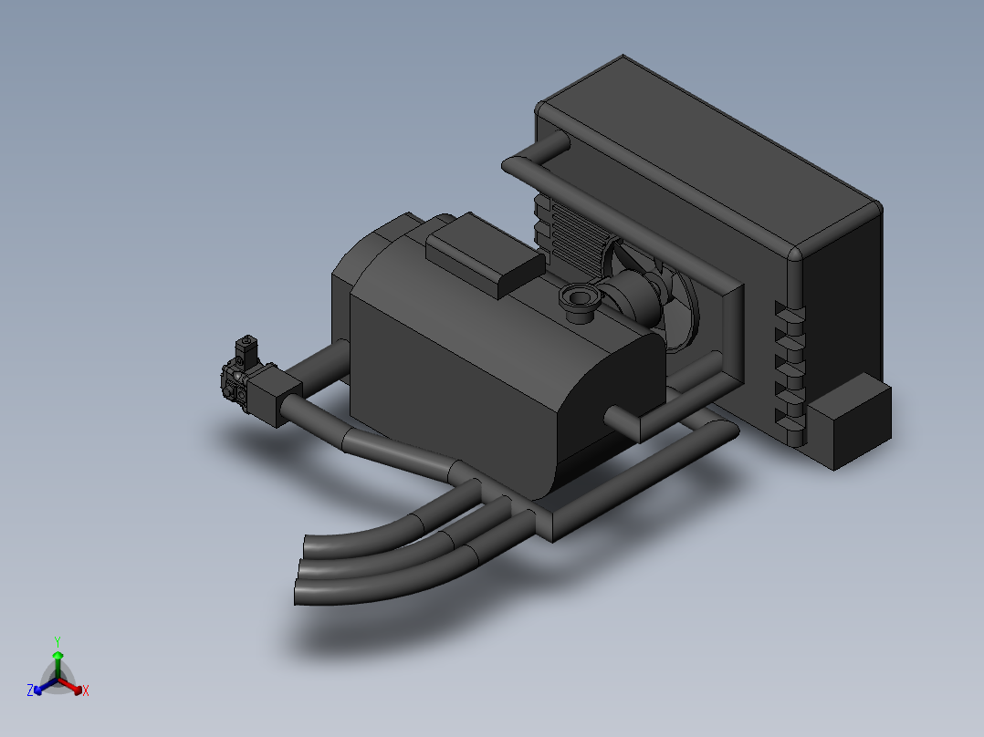 拖拉机水冷系统 (论文 三维 二维 有限元)正等轴测图