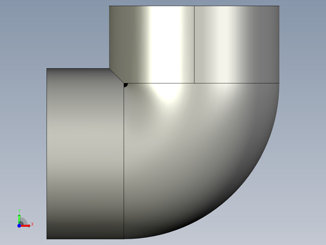 船舶管路系统SeaCor_90Elbow_SxS_37J106060_6in前视图