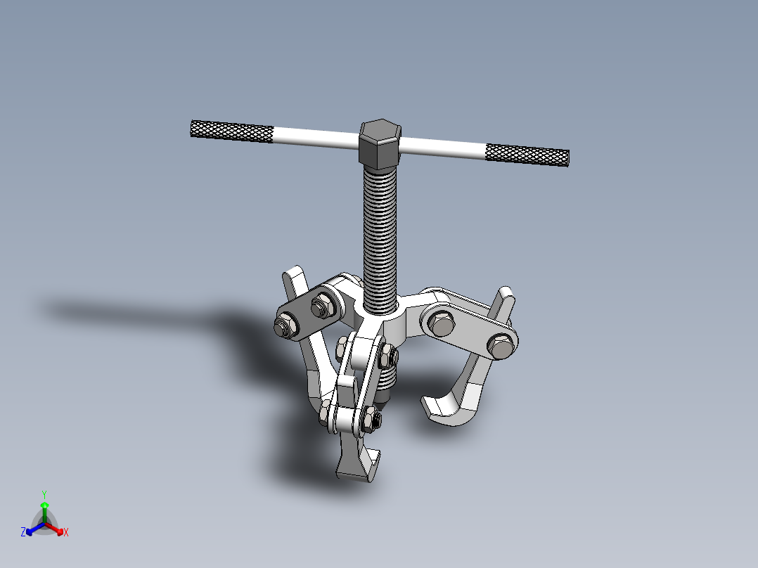 3指轴承拆卸工具正等轴测图