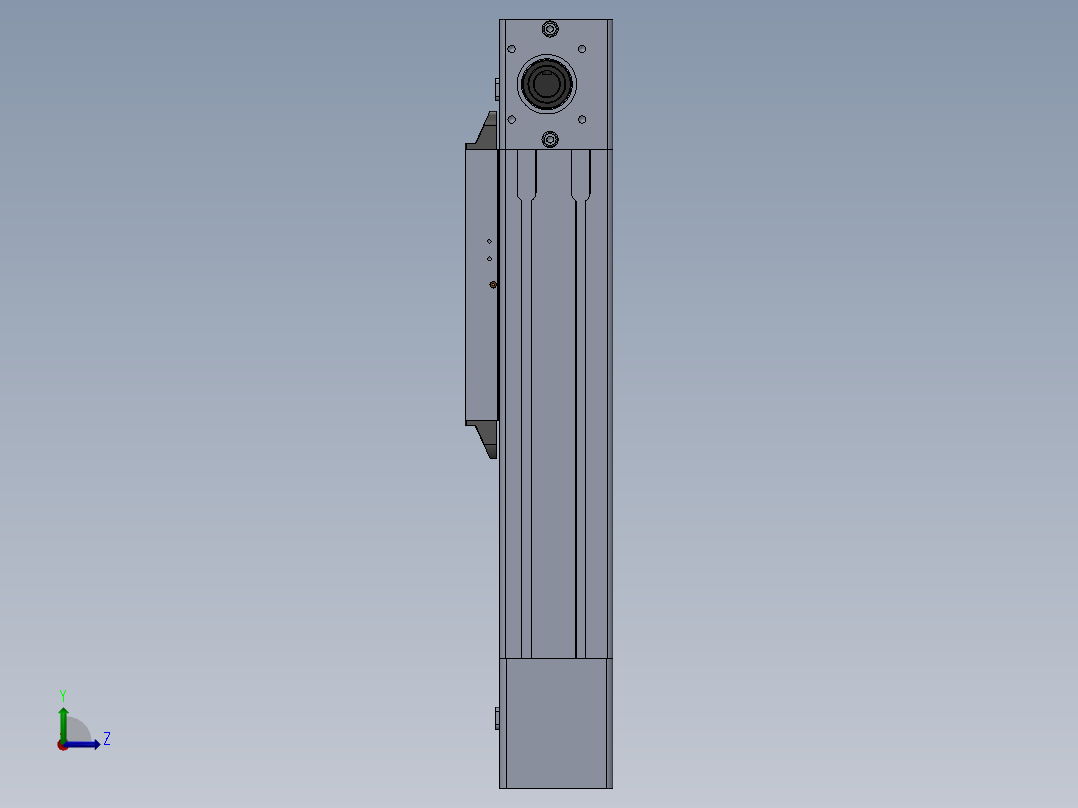 电动滑台模组MTG100双出轴模型左视图