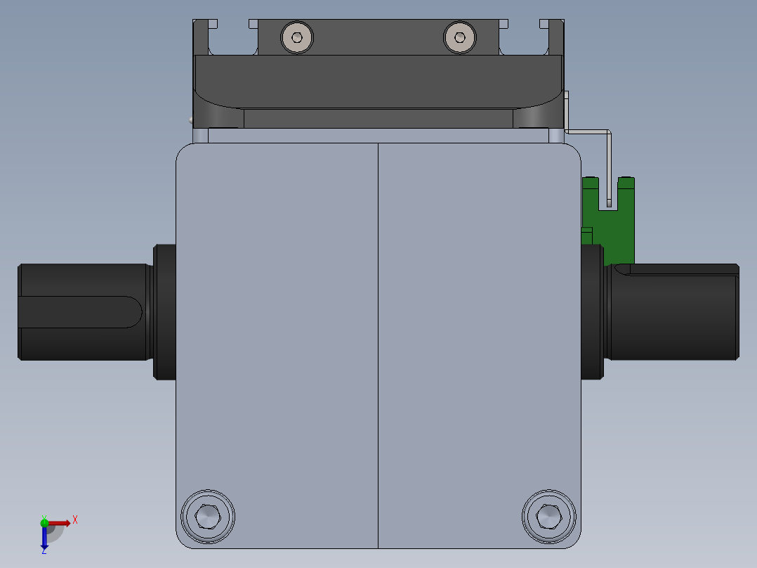 电动滑台模组MTG100双出轴模型俯视图