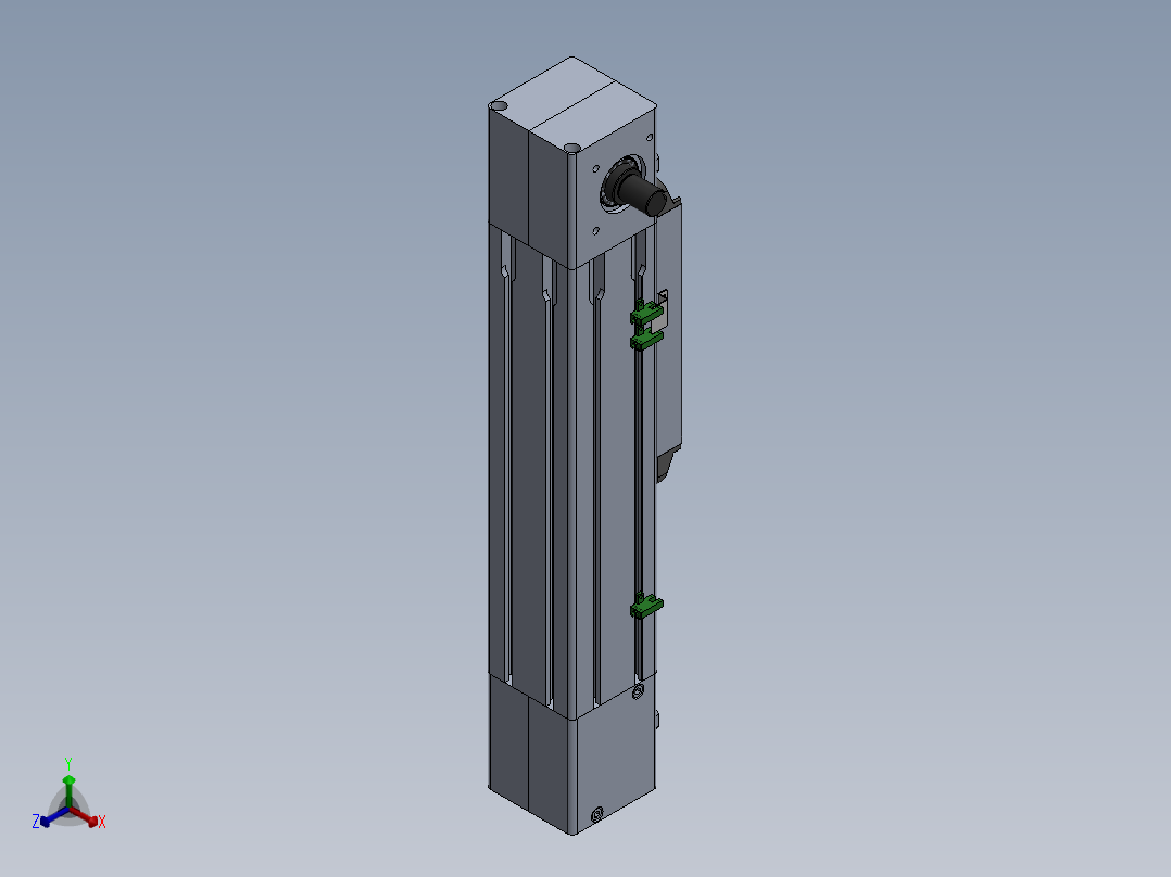 电动滑台模组MTG100双出轴模型正等轴测图