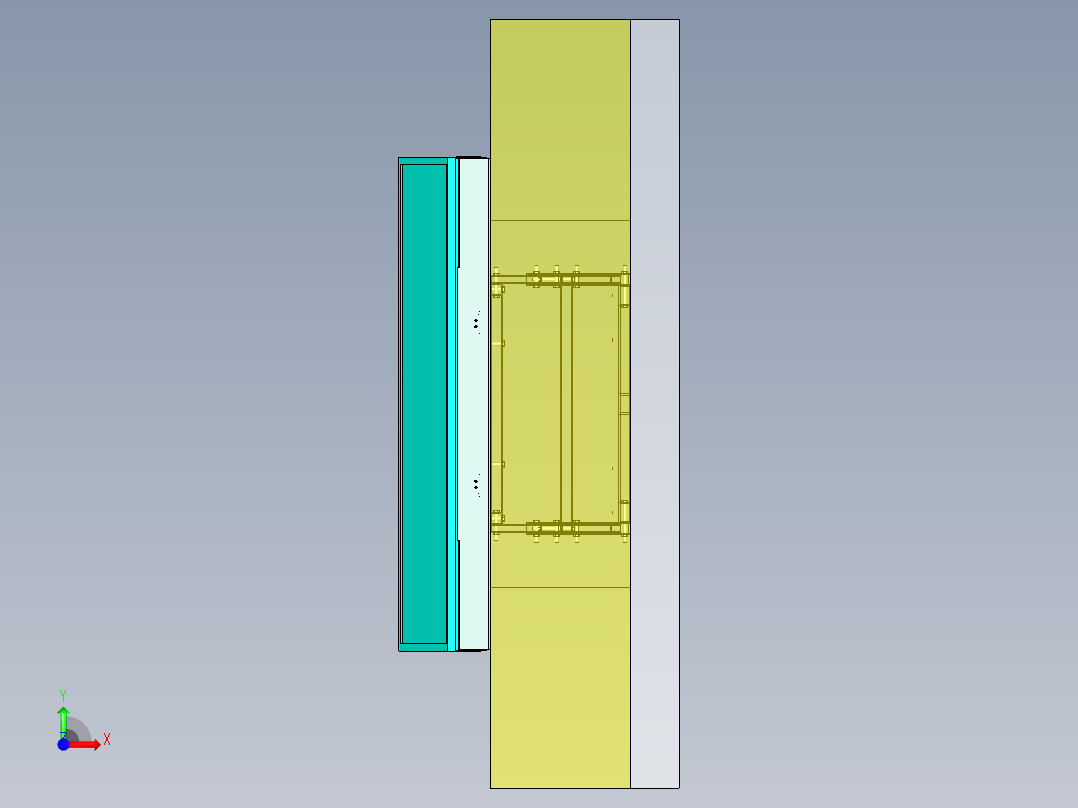 伸缩式55寸显示屏壁挂支架前视图