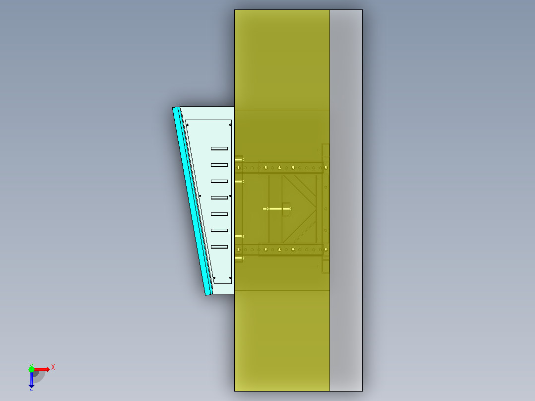 伸缩式55寸显示屏壁挂支架俯视图