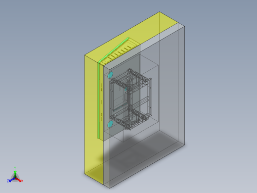 伸缩式55寸显示屏壁挂支架正等轴测缩略图